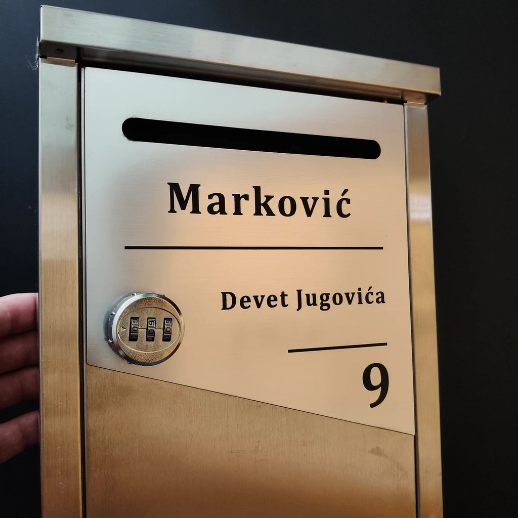 Poštansko sanduče sa personalizovanom gravurom i šifrom - Model PS1