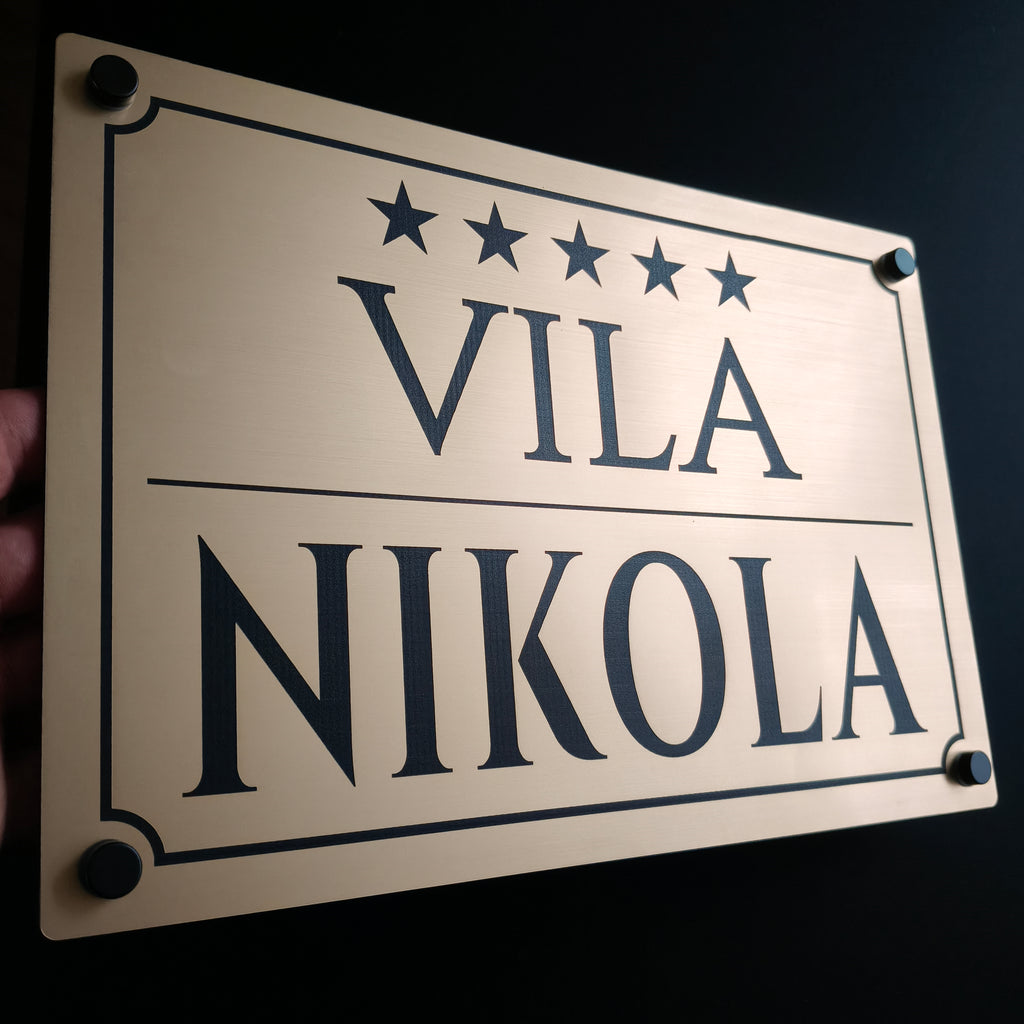 LUX Tablica za Kuću sa Brojem i Nazivom Ulice – Model 2