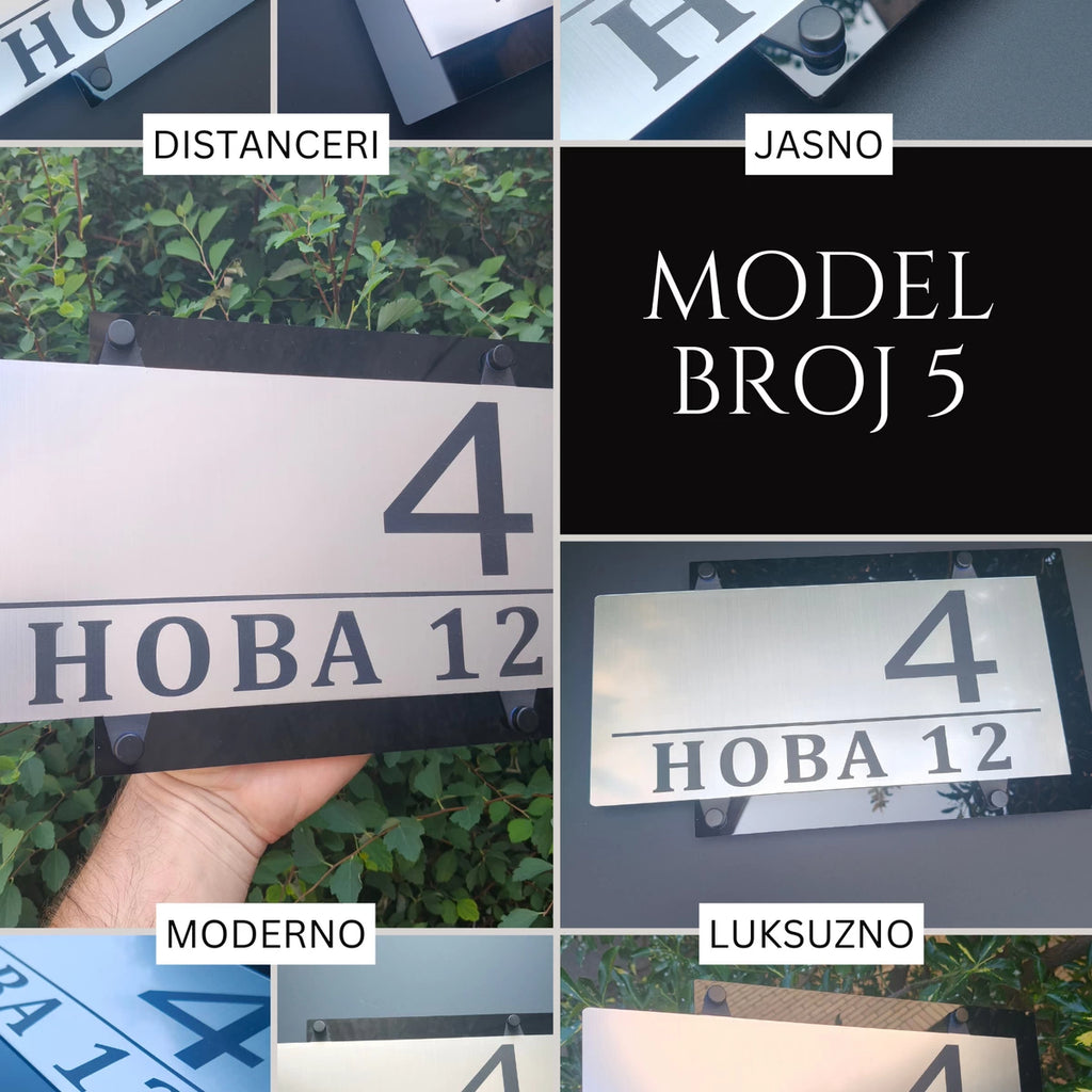 Lux Tablica za Kuću sa Brojem i Nazivom Ulice – Model 5