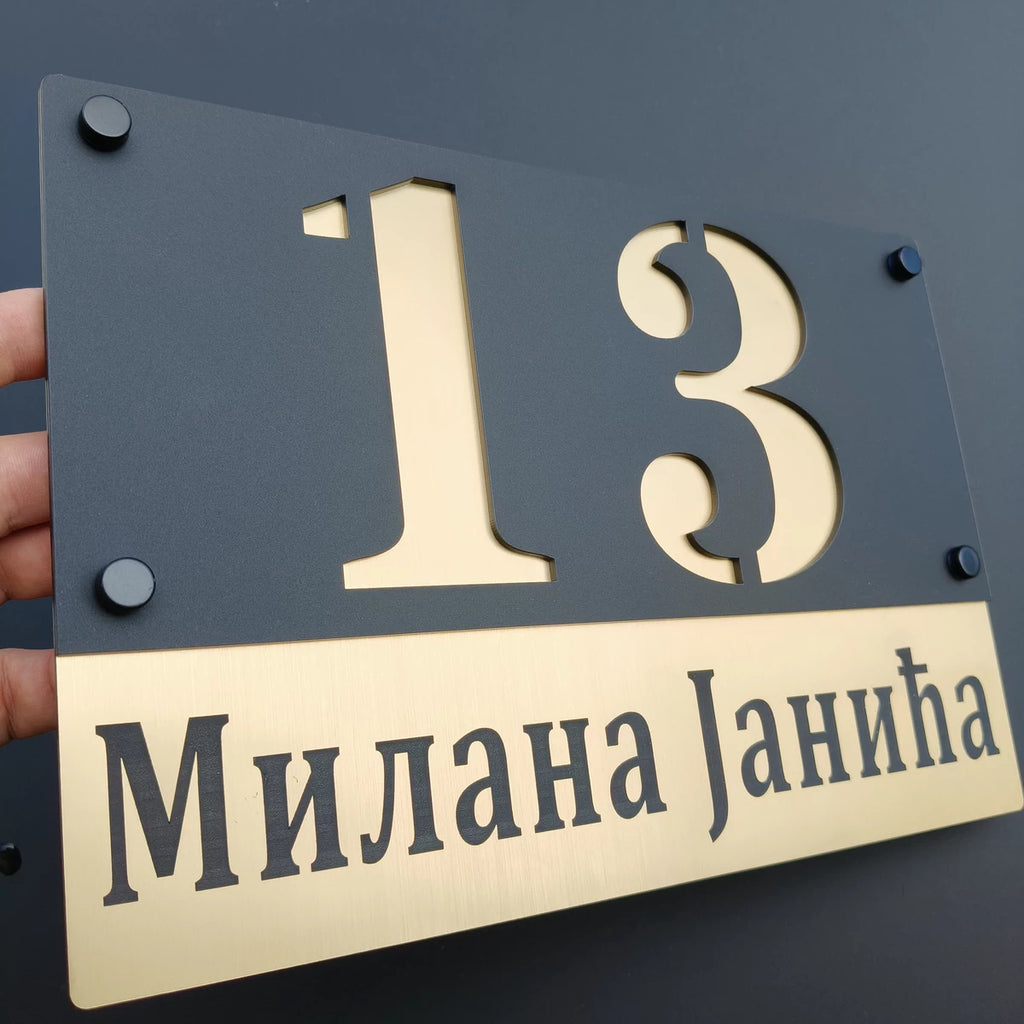 Lux Tablica za Kuću sa Brojem i Nazivom Ulice – Model 1 44