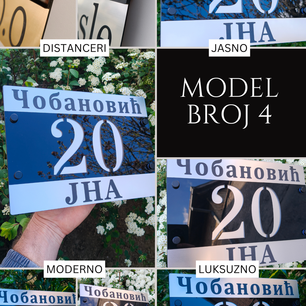 Lux Tablica za Kuću sa Brojem i Nazivom Ulice – Model 4