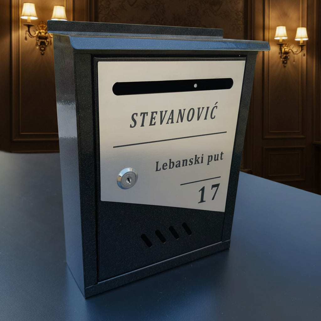 Personalizovano crno poštansko sanduče 16