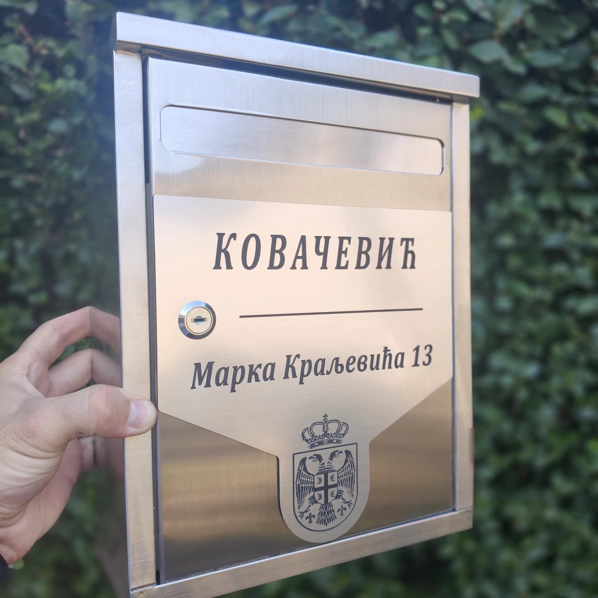 XL Premium Srbija – Inox Poštansko Sanduče sa Graviranom Pločicom - Model PS5 02